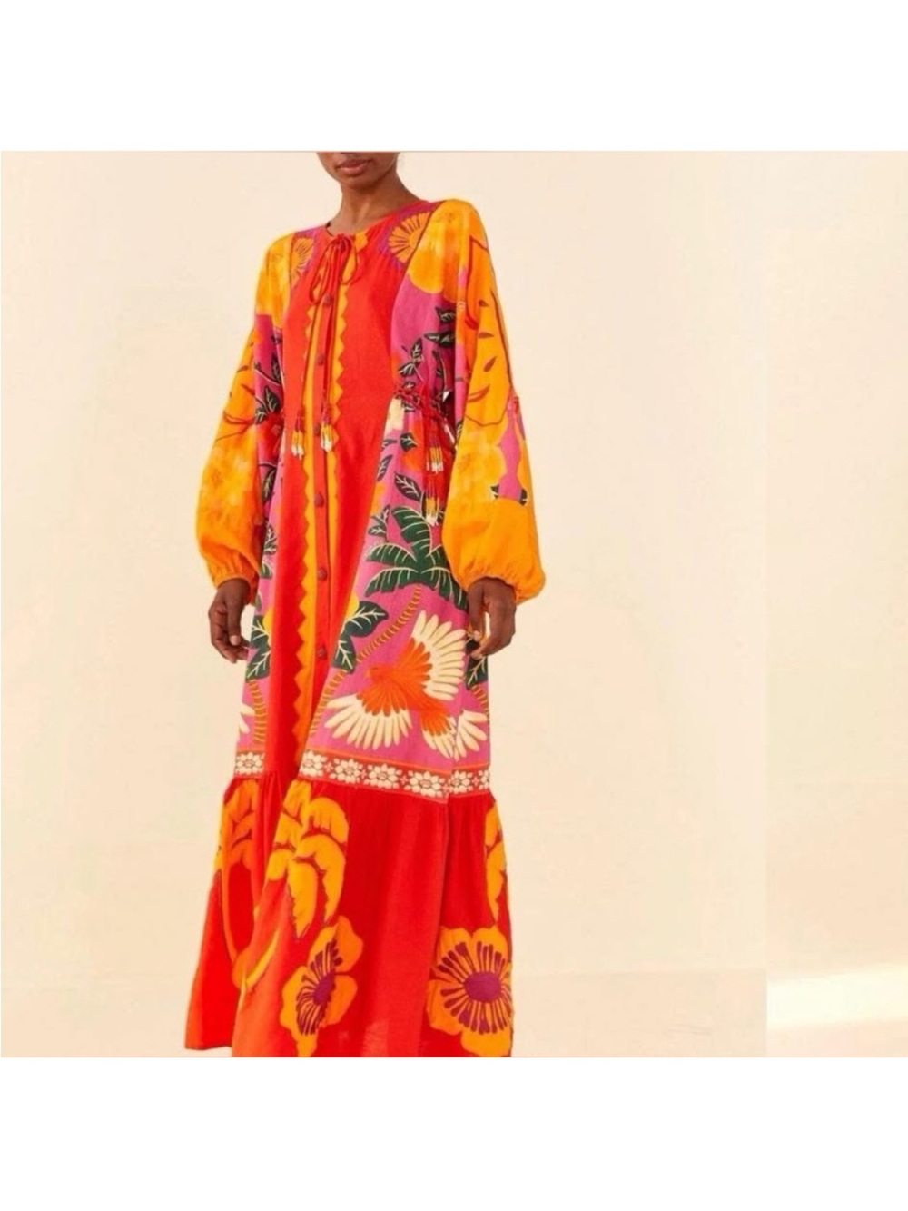 Sunset patchwork maxi dress